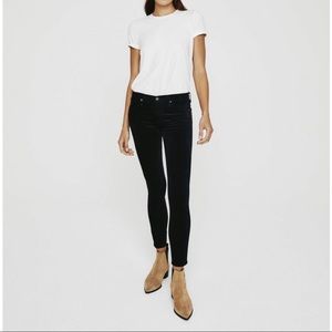 AG Adriano Goldschmied 27R black velvet jean